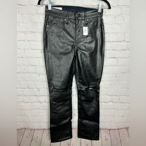 Gap Women’s black Vintage Slim High Rise faux leather pants, sz 25 0P,‎ NWT